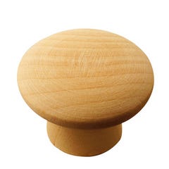 Bouton en bois de pin verni Diam.30 mm 1