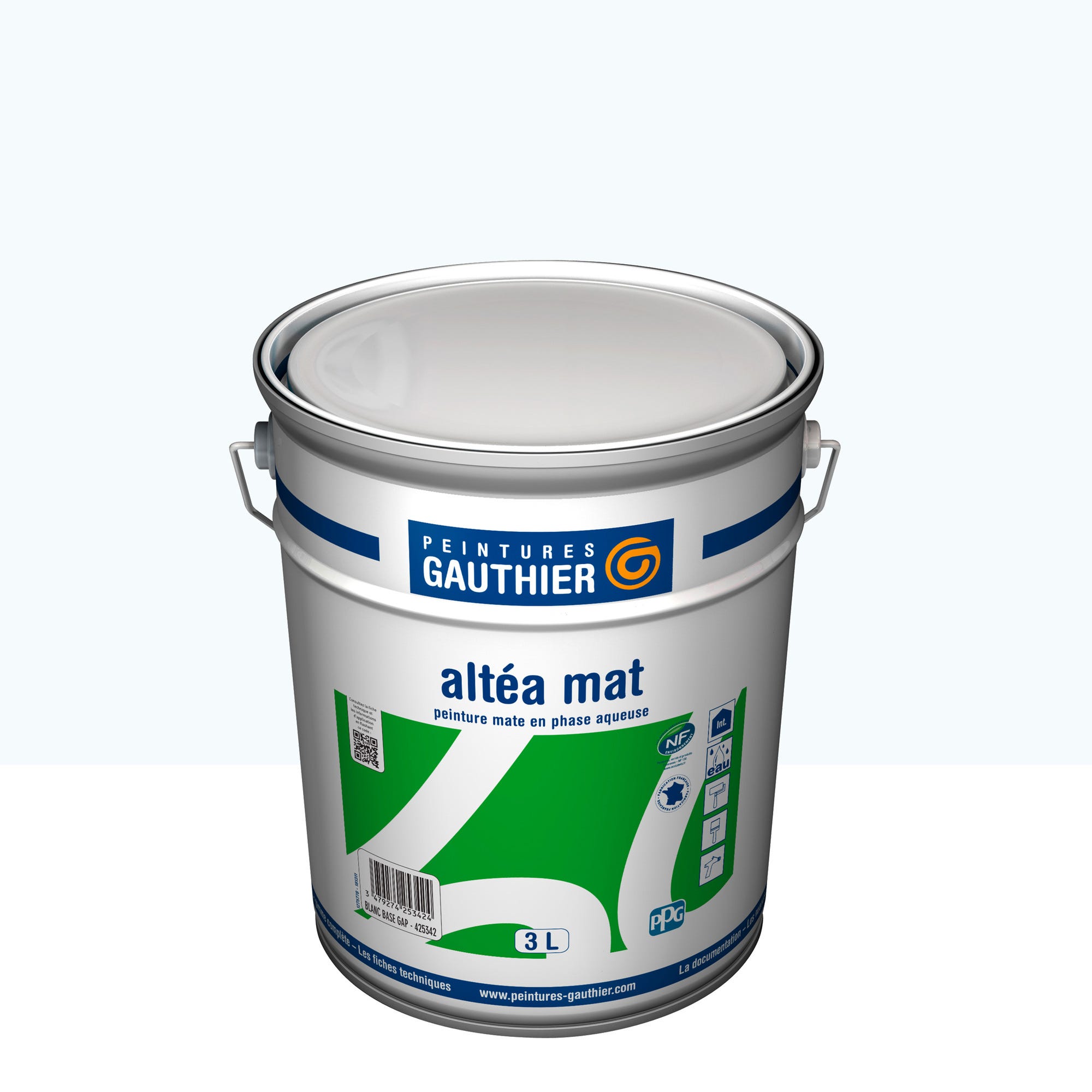 Peinture intérieure mat blanc vercorin teintée en machine 3 L Altea - GAUTHIER 1