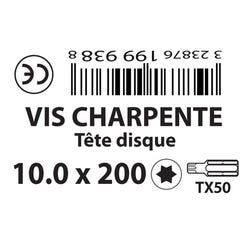 Vis charpente 10X200 Torx 1 PC 1