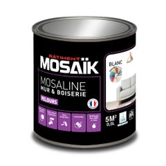 Peinture intérieure multi support acrylique velours blanc 0,5 L Mosaline - MOSAIK 1