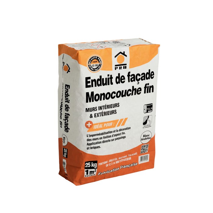 Enduit Monocouche Fin Blanc Andalou 25kg 1