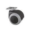 ROULETTE PIVOTANTE CAOUTCHOUC D50