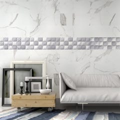 Carrelage intérieur sol et mur blanc effet marbre l.30 x l.60 cm Palatina  2