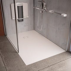 Receveur de douche extra plat 160 x 70 cm effet pierre blanc ONYX EXCLUSIF - AKW 0