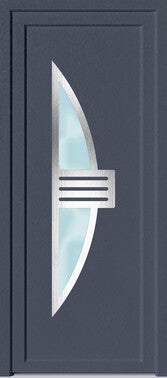 porte d entree pvc gris poussant gauche h 215 x l 90 cm neptune bricoman