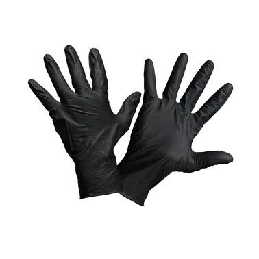 Lot de 10 gants nitrile noir taille 7 rostaing mecano 0
