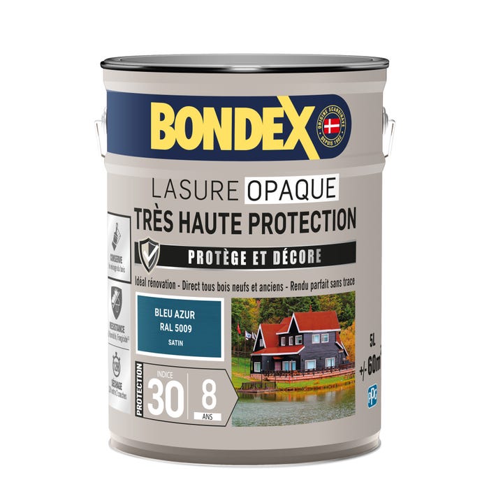 Lasure opaque très haute protection 8 ans bleu azur 5 L - BONDEX 2
