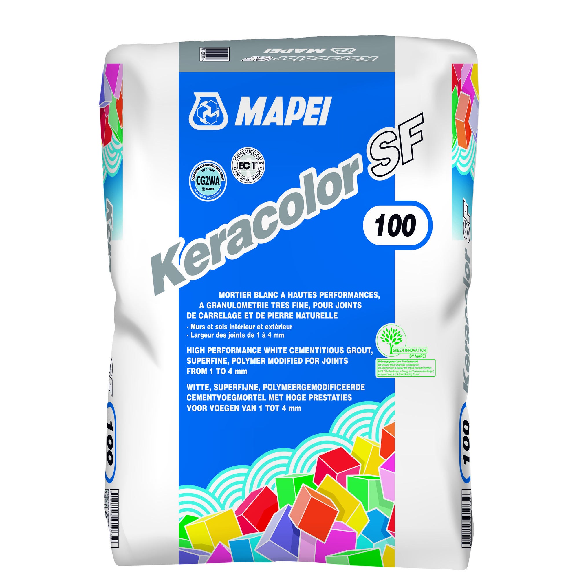 Mortier joint blanc 22 kg Keracolor SF 100 MAPEI 0