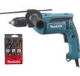 Perceuse percussion MAKITA filaire HP1641K1X 680W + coffret accessoires perçage