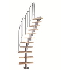 Escalier ATHENA hêtre gris RAL 9006 11 marches - SOGEM 7