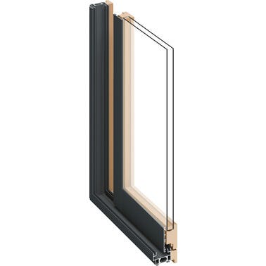 Fenêtre sur-mesure en aluminium et bois, 1 vantail