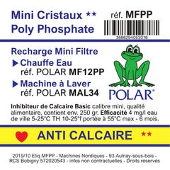Recharge mini poly-phosphate 250gr anti calcaire pour eau de 10 à 30°f réf. MFPP pour Filtre :  MF12PP - POLAR 2