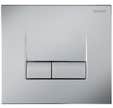 Plaque de commande pour WC suspendu aspect chromé mat clair anti-vandales/anti-empreintes Smart - SIAMP
