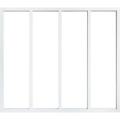 Kit verrière aluminium 4 vitrages clairs inclus hauteur 1080 mm blanc sablé 3