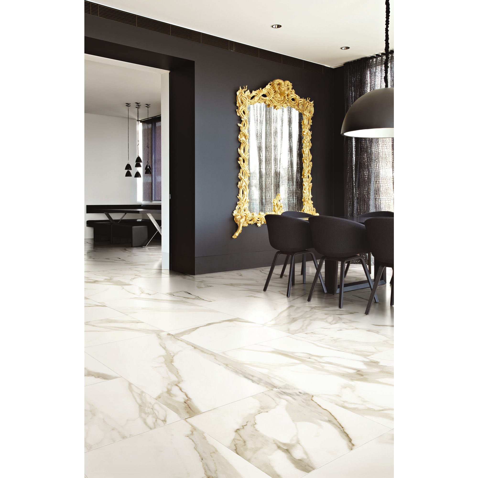 Carrelage intérieur beige  brillant effet marbre l.60 x L.60 cm Marble one 1