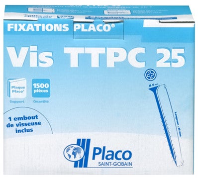 PLACO - Vis autoforeuse tête trompette TTPC 25 25x8 mm boîte de