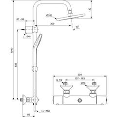 Colonne de douche avec mitigeur thermostatique IDEALJET - IDEAL STANDARD 1