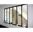 Kit verrière aluminium 6 vitrages clairs inclus hauteur 1300 mm noir sablé