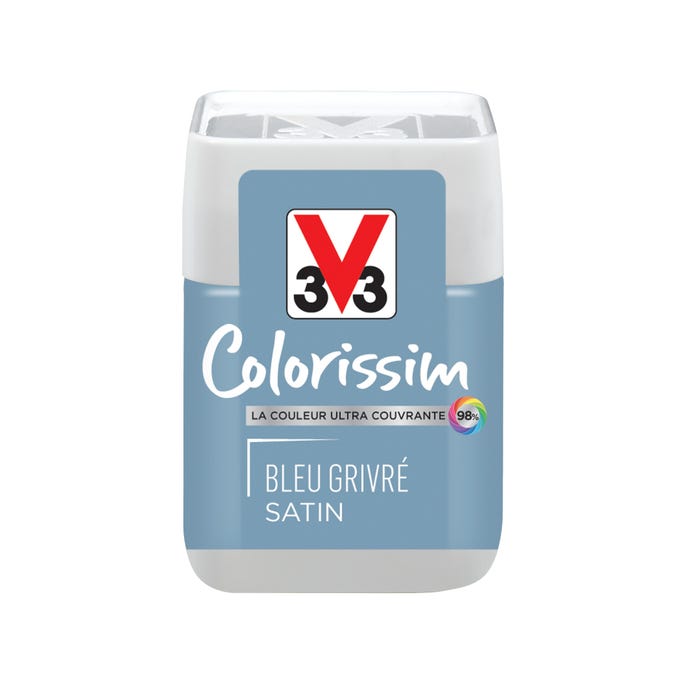 Peinture intérieure multi-supports testeur acrylique satin bleu givré 75 ml - V33 COLORISSIM 0