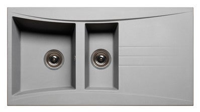 Evier A Encastrer Sevy 1 5 Bacs Granite Beton Bricoman