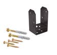 Support de poteau en acier anodisé noir pour poteau de Larg.70 mm