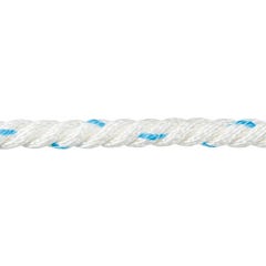 Corde cablée polyester blanc/bleu 8 mm Long.1 m 0