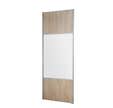 Porte de placard coulissante - 1 Vantail Miroir Argent - Profil Blanc 10x600x2500mm