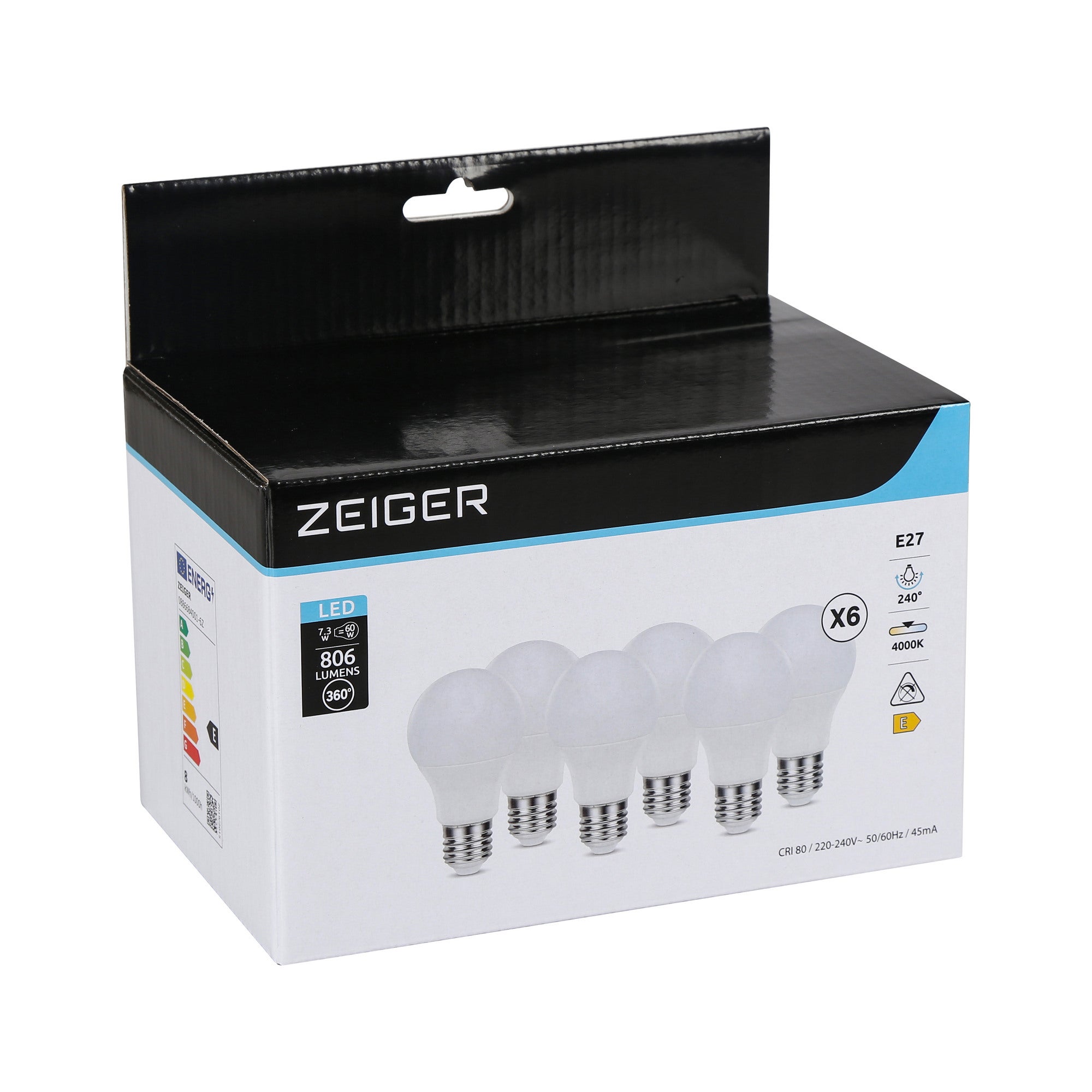 Ampoules LED E27 4000K lot de 6 ZEIGER