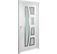 Porte d’entrée aluminium blanche poussant gauche H.215 x l.90 cm Milano