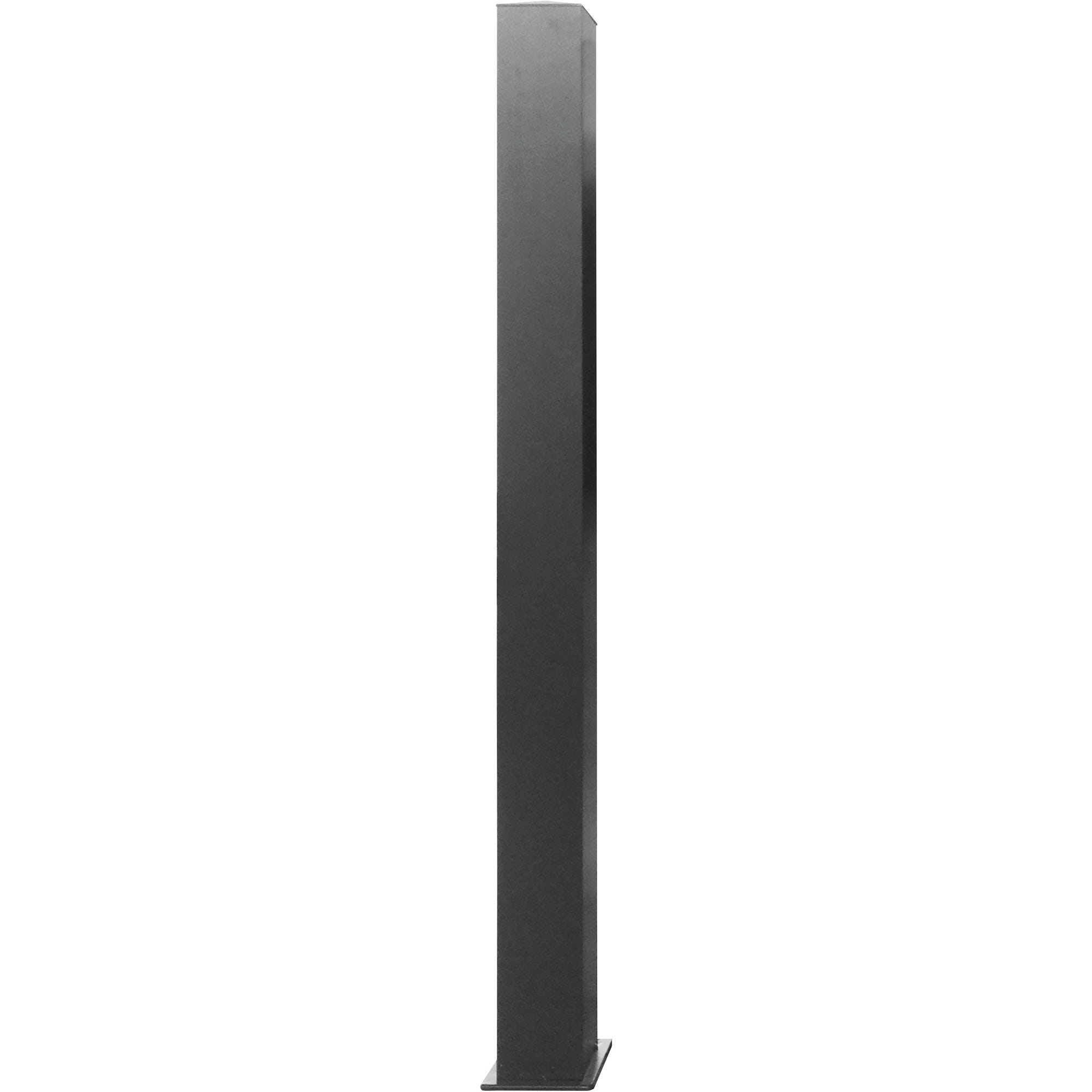 Poteau aluminium noir pour portail complet, 15 x 15 x 210 cm Ep.2 mm 0