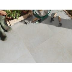 Carrelage sol extérieur effet pierre l.60 x L.60 cm - Rapolano Crema 1