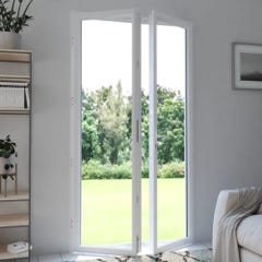 Porte-fenêtre PVC H.215 x l.100 cm ouvrant à la française 2 vantaux blanc 7