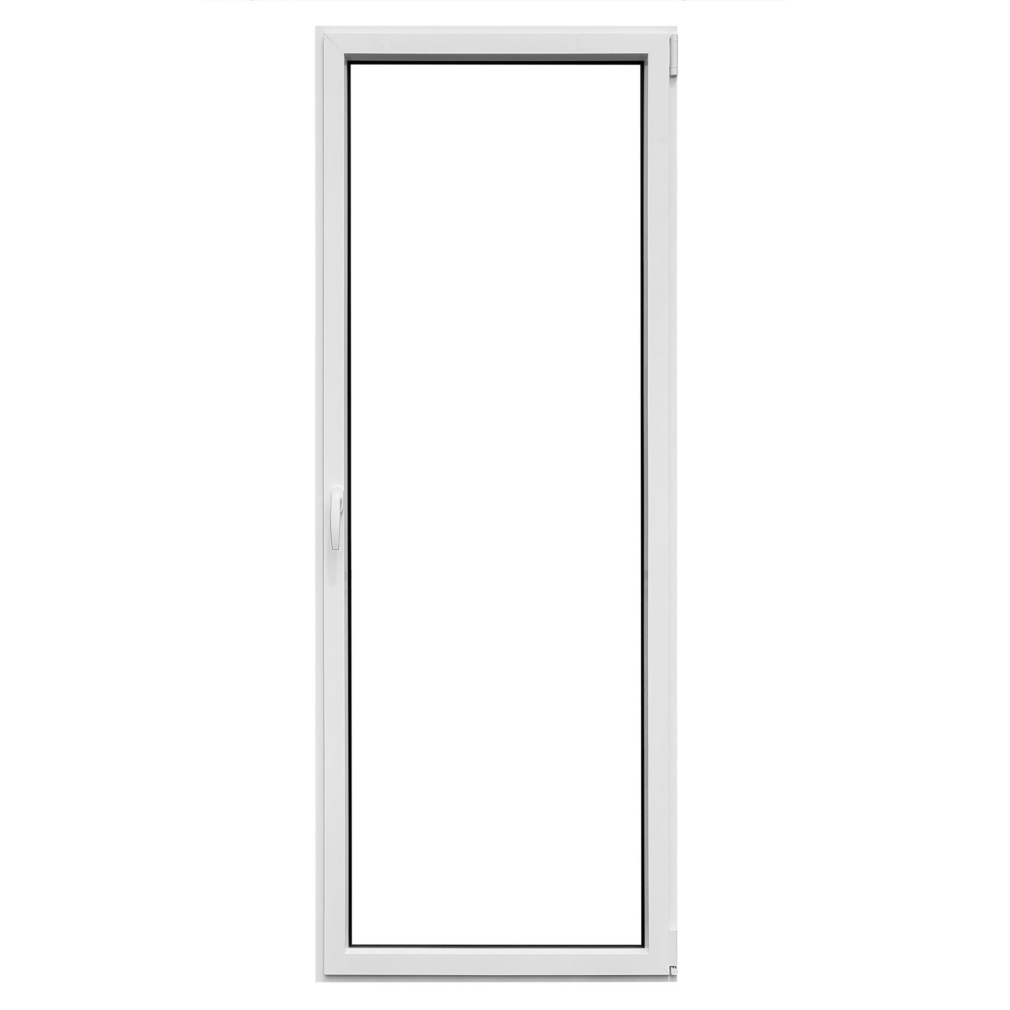 Porte-fenêtre aluminium H.215 x l.80 cm ouvrant à la française 1 vantail tirant droit blanc 0