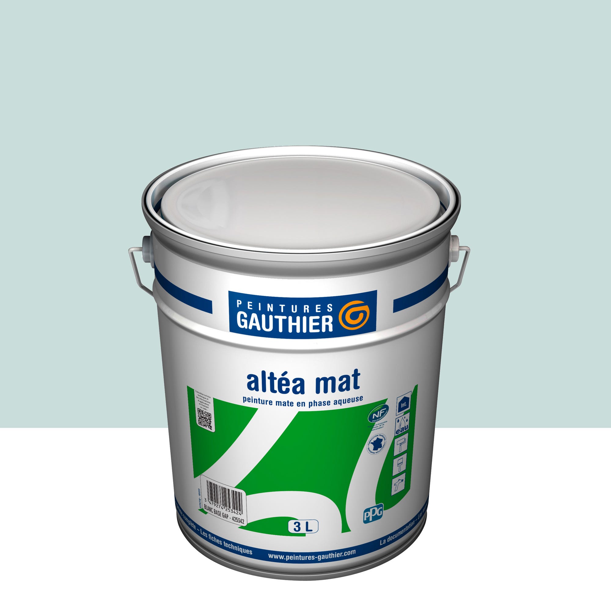 Peinture intérieure mat vert myrthe teintée en machine 3 L Altea - GAUTHIER 1