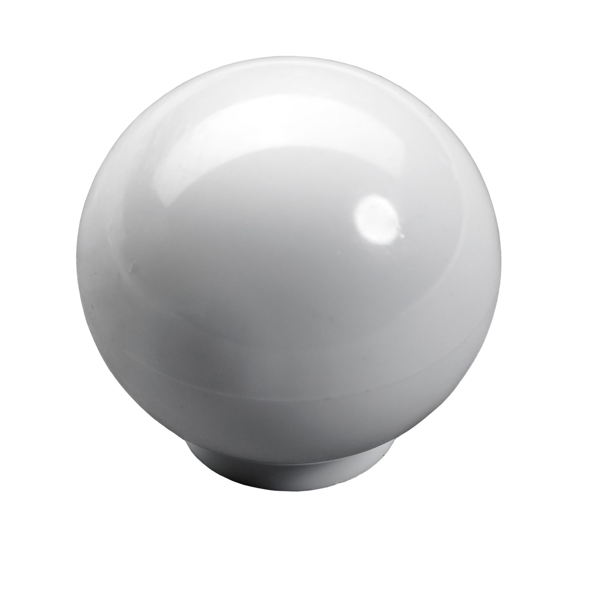 Bouton boule en plastique blanc Diam.30 mm 0