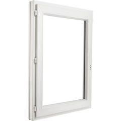 Fenêtre PVC H.75 x l.80 cm ouvrant à la française 1 vantail tirant gauche blanc 0