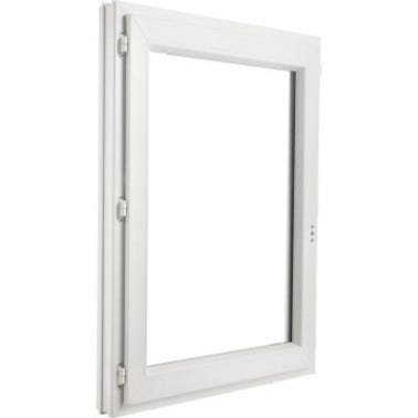 Fenêtre PVC H.75 x l.80 cm ouvrant à la française 1 vantail tirant gauche blanc 0