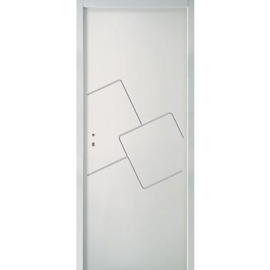 Bloc-porte alvéolaire gravé prépeint poussant droit H.204 x l.93 cm Domino - JELD WEN 2