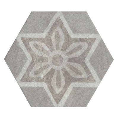 Parement hexagonal gris effet pierre l.15 x L.17,3 cm Cementi 6