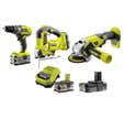PACK 3 OUTILS SANS FIL 18V RYOBI 2 BATTERIES 5+2AH + PERCEUSE + MEULEUSE + SCIE SAUTEUSE 5133003598