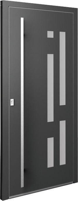 Porte D Entree Aluminium Malaga Plus Gris 218x96 Droite Bricoman