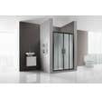 Porte de douche coulissante noire mat l.150 x H.190 x Ep.0,05 cm Kailin