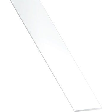 Profilé plat PVC l.20 mm x L.260 cm blanc  - CQFD 1