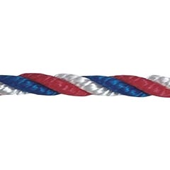 Corde cablée polypropylène bleu/rouge/blanc 6 mm Long.1 m 1