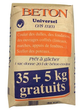 Sac beton new arrivals tout pret bricoman