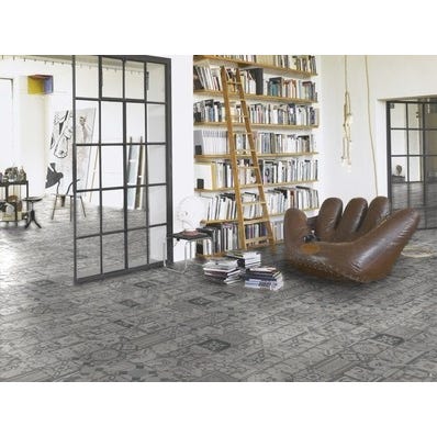 Revêtement de sol vinyle HDF Ornamentic gris, colis de 1,783 m² 0