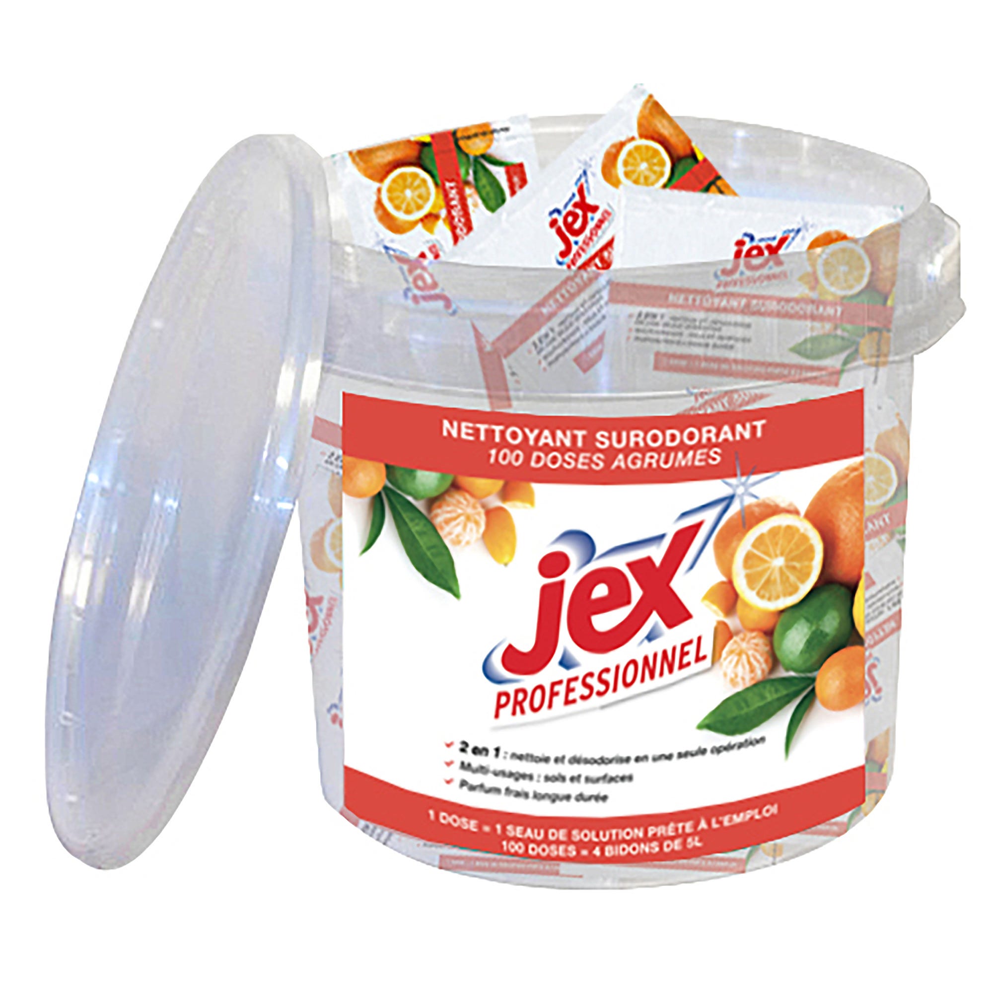 Lot de 100 doses nettoyantes surodorant agrumes - JEX PRO 0