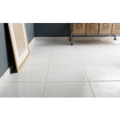 Carrelage sol intérieur effet marbre l.45x L.45cm - Ubeda Blanc 0