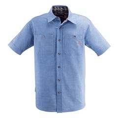 Chemise de travail à manches courtes bleu clair T.XXXL