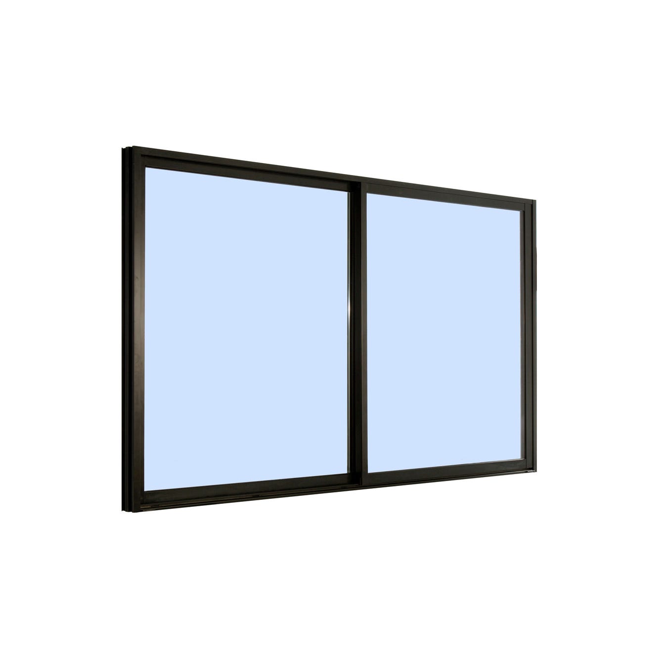 Fenêtre aluminium H.105 x l.120 cm coulissant 2 vantaux gris 1